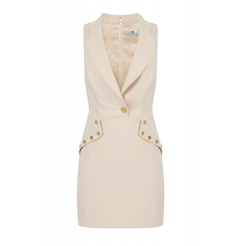 ROCHIE ELISABETTA FRANCHI,Mini dress in double layer crêpe fabric with jewel buttons ROCHIE ELISABETTA FRANCHI,Mini dress in double layer crêpe fabric with jewel buttons