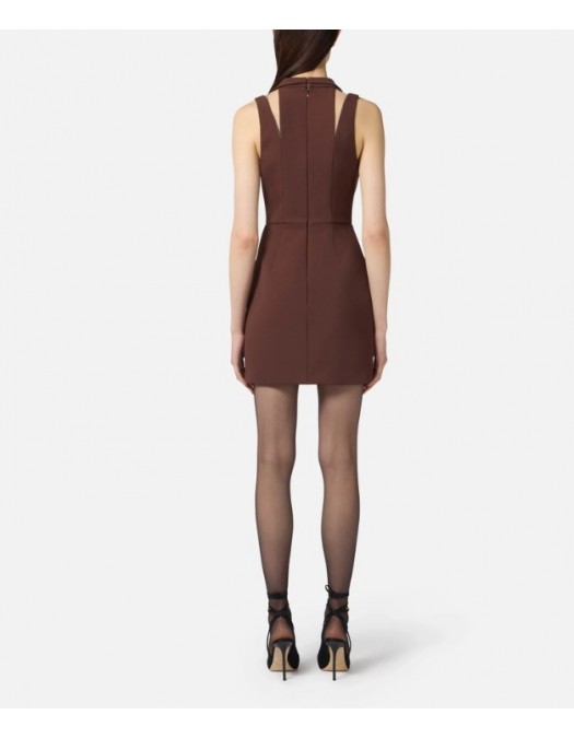 Rochie ELISABETTA FRANCHI, Mini dress in double layer crêpe fabric with jewel buttons - AB89757E2EA3