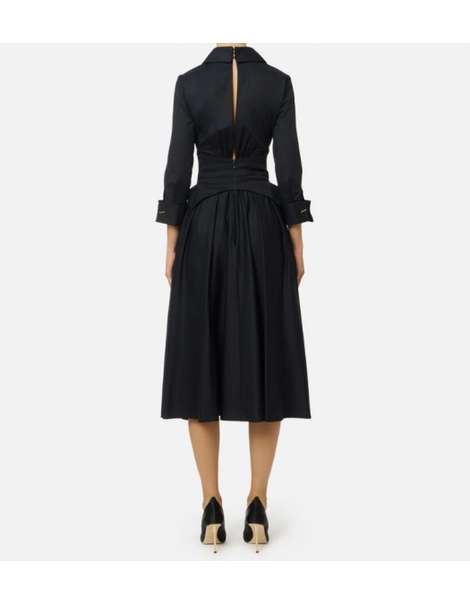Rochie ELISABETTA FRANCHI,Stretch cotton dress with jewel clasps - AB90057E2110 Rochie ELISABETTA FRANCHI,Stretch cotton dress with jewel clasps - AB90057E2110