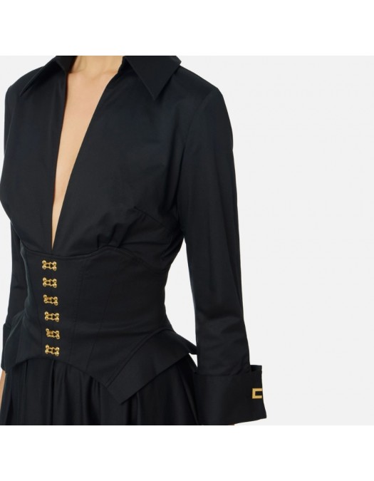 Rochie ELISABETTA FRANCHI,Stretch cotton dress with jewel clasps - AB90057E2110 Rochie ELISABETTA FRANCHI,Stretch cotton dress with jewel clasps - AB90057E2110