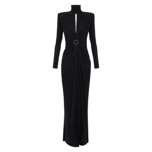 ROCHIE ELISABETTA FRANCHI, Draped high-neck maxi dress