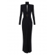 ROCHIE ELISABETTA FRANCHI, Draped high-neck maxi dress - ABR0656E2110