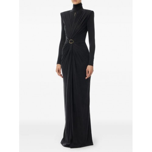 ROCHIE ELISABETTA FRANCHI, Draped high-neck maxi dress