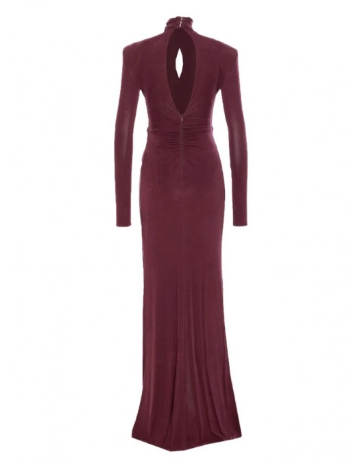 ROCHIE ELISABETTA FRANCHI, High-neck gathered maxi dress - ABR0656E2EA4