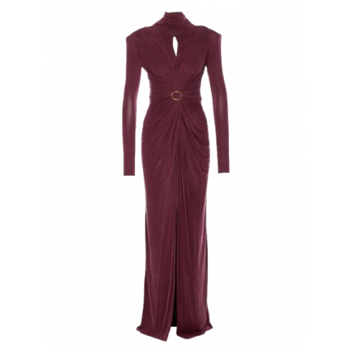 ROCHIE ELISABETTA FRANCHI, High-neck gathered maxi dress