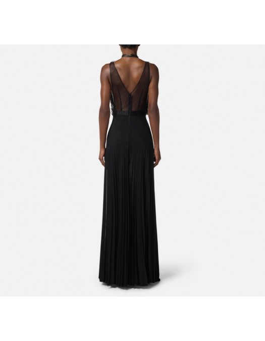 Rochie ELISABETTA FRANCHI,Red Carpet dress in tulle and jersey fabrics with crystals - ABR1957E2110