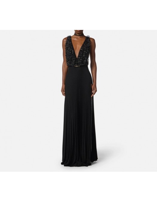 Rochie ELISABETTA FRANCHI,Red Carpet dress in tulle and jersey fabrics with crystals - ABR1957E2110