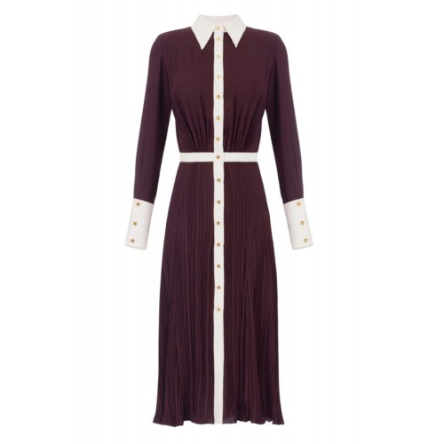 Rochie ELISABETTA FRANCHI,Colour-blocking dress in viscose georgette fabric Rochie ELISABETTA FRANCHI,Colour-blocking dress in viscose georgette fabric