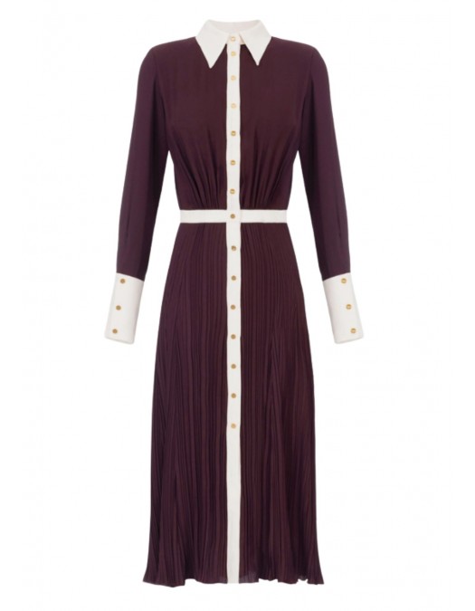 Rochie ELISABETTA FRANCHI,Colour-blocking dress in viscose georgette fabric - ABT0256E2EH8