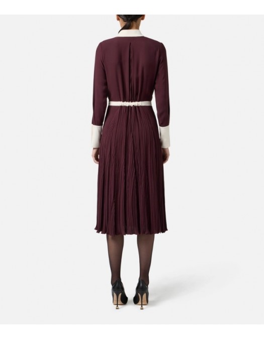 Rochie ELISABETTA FRANCHI,Colour-blocking dress in viscose georgette fabric - ABT0256E2EH8