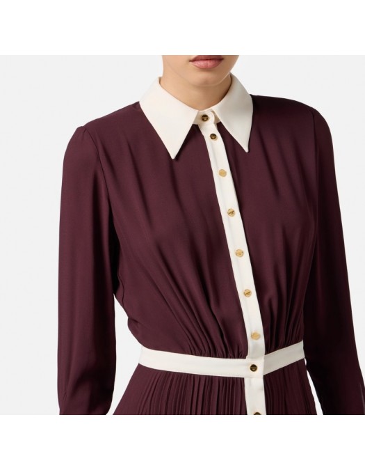 Rochie ELISABETTA FRANCHI,Colour-blocking dress in viscose georgette fabric - ABT0256E2EH8