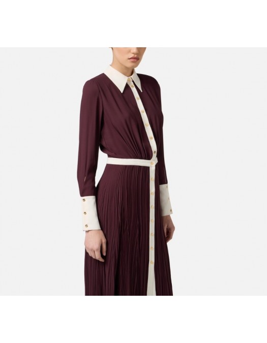 Rochie ELISABETTA FRANCHI,Colour-blocking dress in viscose georgette fabric - ABT0256E2EH8