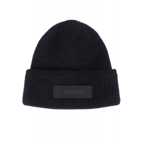 Caciula  JACQUEMUS,The Gros Grain beanie, Black Caciula  JACQUEMUS,The Gros Grain beanie, Black