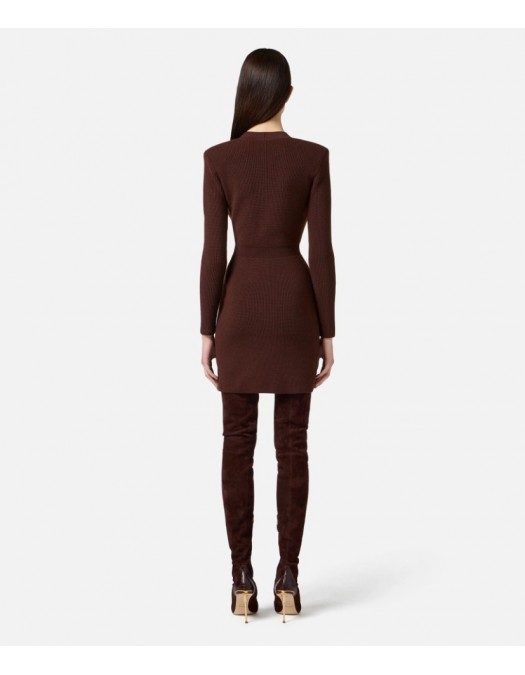 Rochie ELISABETTA FRANCHI,Mini dress in knit fabric with jewel decorations - AM04S56E2EA3 Rochie ELISABETTA FRANCHI,Mini dress in knit fabric with jewel decorations - AM04S56E2EA3