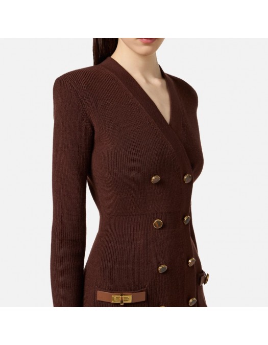 Rochie ELISABETTA FRANCHI,Mini dress in knit fabric with jewel decorations - AM04S56E2EA3 Rochie ELISABETTA FRANCHI,Mini dress in knit fabric with jewel decorations - AM04S56E2EA3