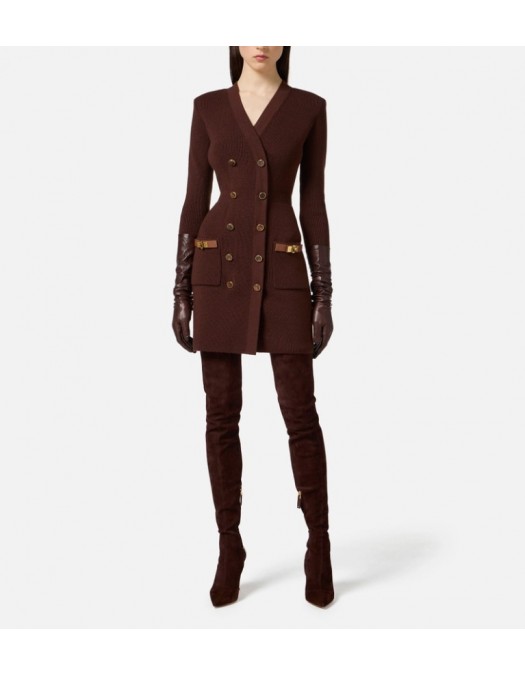 Rochie ELISABETTA FRANCHI,Mini dress in knit fabric with jewel decorations - AM04S56E2EA3 Rochie ELISABETTA FRANCHI,Mini dress in knit fabric with jewel decorations - AM04S56E2EA3