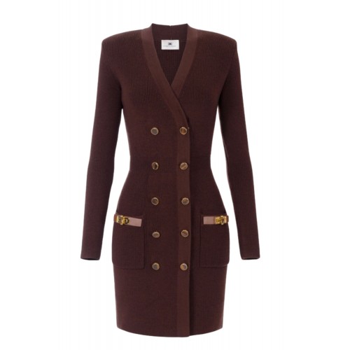 Rochie ELISABETTA FRANCHI,Mini dress in knit fabric with jewel decorations