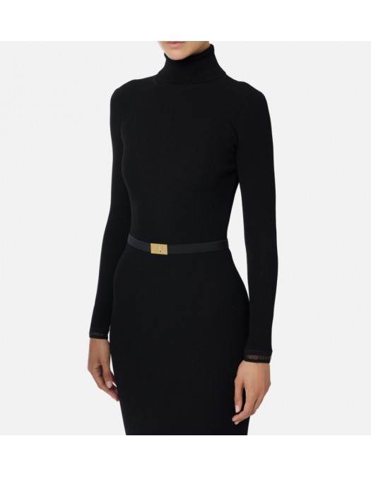 Rochie ELISABETTA FRANCHI,Dress in ribbed knit fabric with belt - AM07B56E2110 Rochie ELISABETTA FRANCHI,Dress in ribbed knit fabric with belt - AM07B56E2110