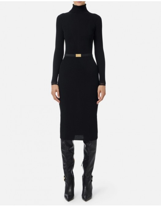 Rochie ELISABETTA FRANCHI,Dress in ribbed knit fabric with belt - AM07B56E2110 Rochie ELISABETTA FRANCHI,Dress in ribbed knit fabric with belt - AM07B56E2110