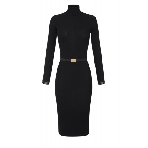 Rochie ELISABETTA FRANCHI,Dress in ribbed knit fabric with belt Rochie ELISABETTA FRANCHI,Dress in ribbed knit fabric with belt