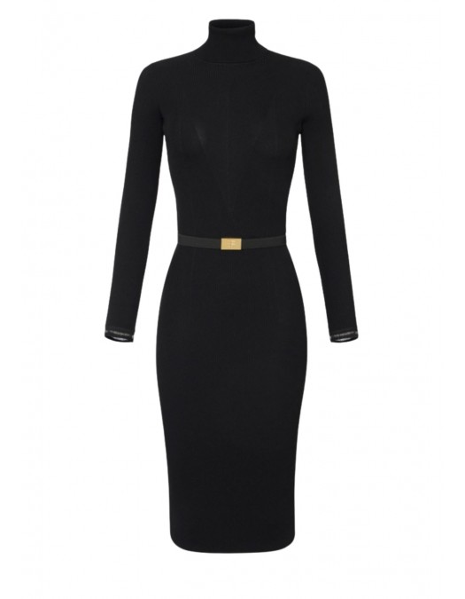 Rochie ELISABETTA FRANCHI,Dress in ribbed knit fabric with belt - AM07B56E2110 Rochie ELISABETTA FRANCHI,Dress in ribbed knit fabric with belt - AM07B56E2110