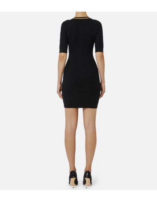 Rochie ELISABETTA FRANCHI ,Mini dress in knit fabric with diamonds - AM20B56E2110 Rochie ELISABETTA FRANCHI ,Mini dress in knit fabric with diamonds - AM20B56E2110