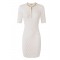 Rochie ELISABETTA FRANCHI ,Mini dress in knit fabric with diamonds White