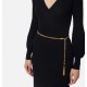 ROCHIE ELISABETTA FRANCHI, Viscose and silk knit dress with belt,Black - AM22B56E2110