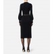 ROCHIE ELISABETTA FRANCHI, Viscose and silk knit dress with belt,Black - AM22B56E2110