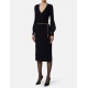ROCHIE ELISABETTA FRANCHI, Viscose and silk knit dress with belt,Black - AM22B56E2110