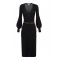 ROCHIE ELISABETTA FRANCHI, Viscose and silk knit dress with belt,Black