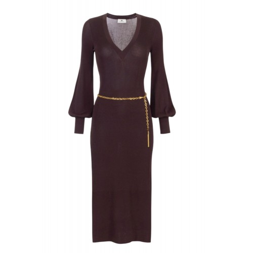 Rochie ELISABETTA FRANCHI,Viscose and silk knit dress with belt Rochie ELISABETTA FRANCHI,Viscose and silk knit dress with belt