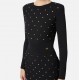 ROCHIE ELISABETTA FRANCHI,Mini dress in knit fabric with jewel details Black - AM25S57E2110