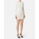 Rochie ELISABETTA FRANCHI ,Mini dress in knit fabric with jewel details,White - AM25S57E2DZ9