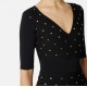 Rochie ELISABETTA FRANCHI ,Knit dress with jewel details,Black - AM26S57E2110