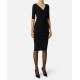 Rochie ELISABETTA FRANCHI ,Knit dress with jewel details,Black - AM26S57E2110