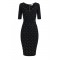 Rochie ELISABETTA FRANCHI ,Knit dress with jewel details,Black