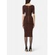 Rochie ELISABETTA FRANCHI ,Knit dress with jewel details - AM26S57E2EA3