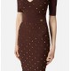 Rochie ELISABETTA FRANCHI ,Knit dress with jewel details - AM26S57E2EA3
