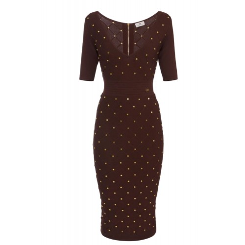 Rochie ELISABETTA FRANCHI ,Knit dress with jewel details Rochie ELISABETTA FRANCHI ,Knit dress with jewel details