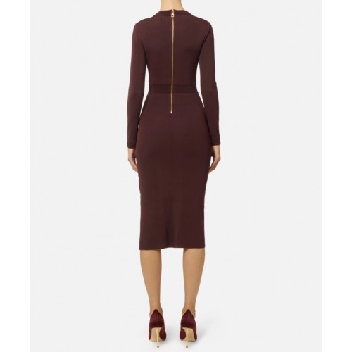 Rochie ELISABETTA FRANCHI, Viscose knit dress with jewel cufflinks,Slim Rochie ELISABETTA FRANCHI, Viscose knit dress with jewel cufflinks,Slim