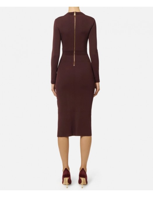 Rochie ELISABETTA FRANCHI, Viscose knit dress with jewel cufflinks,Slim - AM28S57E3EA4 Rochie ELISABETTA FRANCHI, Viscose knit dress with jewel cufflinks,Slim - AM28S57E3EA4