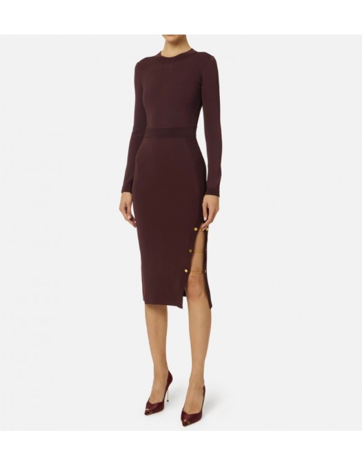 Rochie ELISABETTA FRANCHI, Viscose knit dress with jewel cufflinks,Slim - AM28S57E3EA4 Rochie ELISABETTA FRANCHI, Viscose knit dress with jewel cufflinks,Slim - AM28S57E3EA4