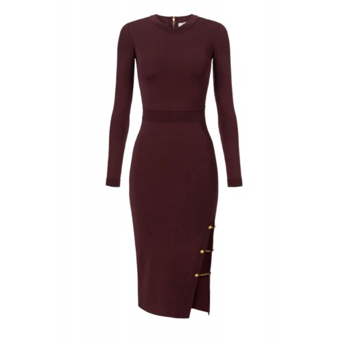 Rochie ELISABETTA FRANCHI, Viscose knit dress with jewel cufflinks,Slim Rochie ELISABETTA FRANCHI, Viscose knit dress with jewel cufflinks,Slim