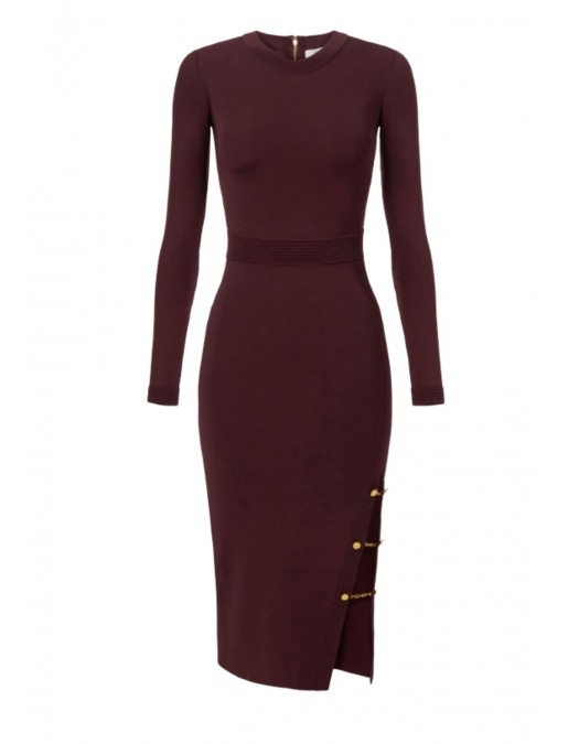 Rochie ELISABETTA FRANCHI, Viscose knit dress with jewel cufflinks,Slim - AM28S57E3EA4 Rochie ELISABETTA FRANCHI, Viscose knit dress with jewel cufflinks,Slim - AM28S57E3EA4