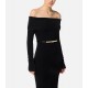 ROCHIE ELISABETTA FRANCHI,Red Carpet chenille dress with belt - AM34S57E2110