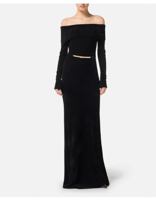 ROCHIE ELISABETTA FRANCHI,Red Carpet chenille dress with belt - AM34S57E2110