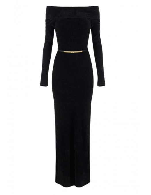 ROCHIE ELISABETTA FRANCHI,Red Carpet chenille dress with belt - AM34S57E2110