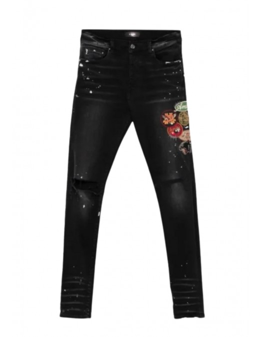 Jeans AMIRI, Patch-detailing skinny jeans - AMDNSY1130AGEDBLACK Jeans AMIRI, Patch-detailing skinny jeans - AMDNSY1130AGEDBLACK