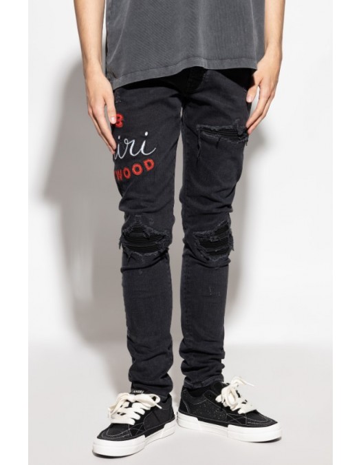 Jeans AMIRI,  BLACK ‘Slim’ jeans with logo - AMDNSY1168DUSKBLACK